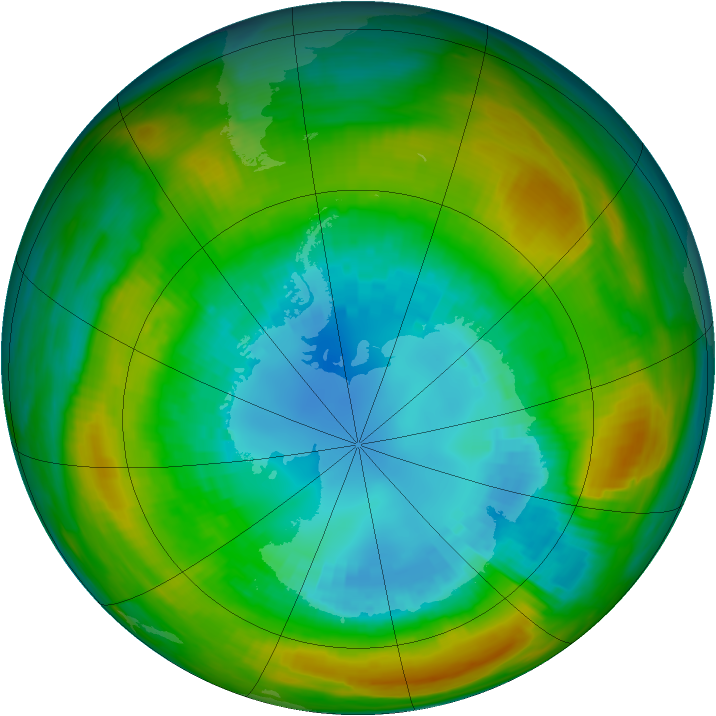 Antarctic ozone map for 28 August 1980